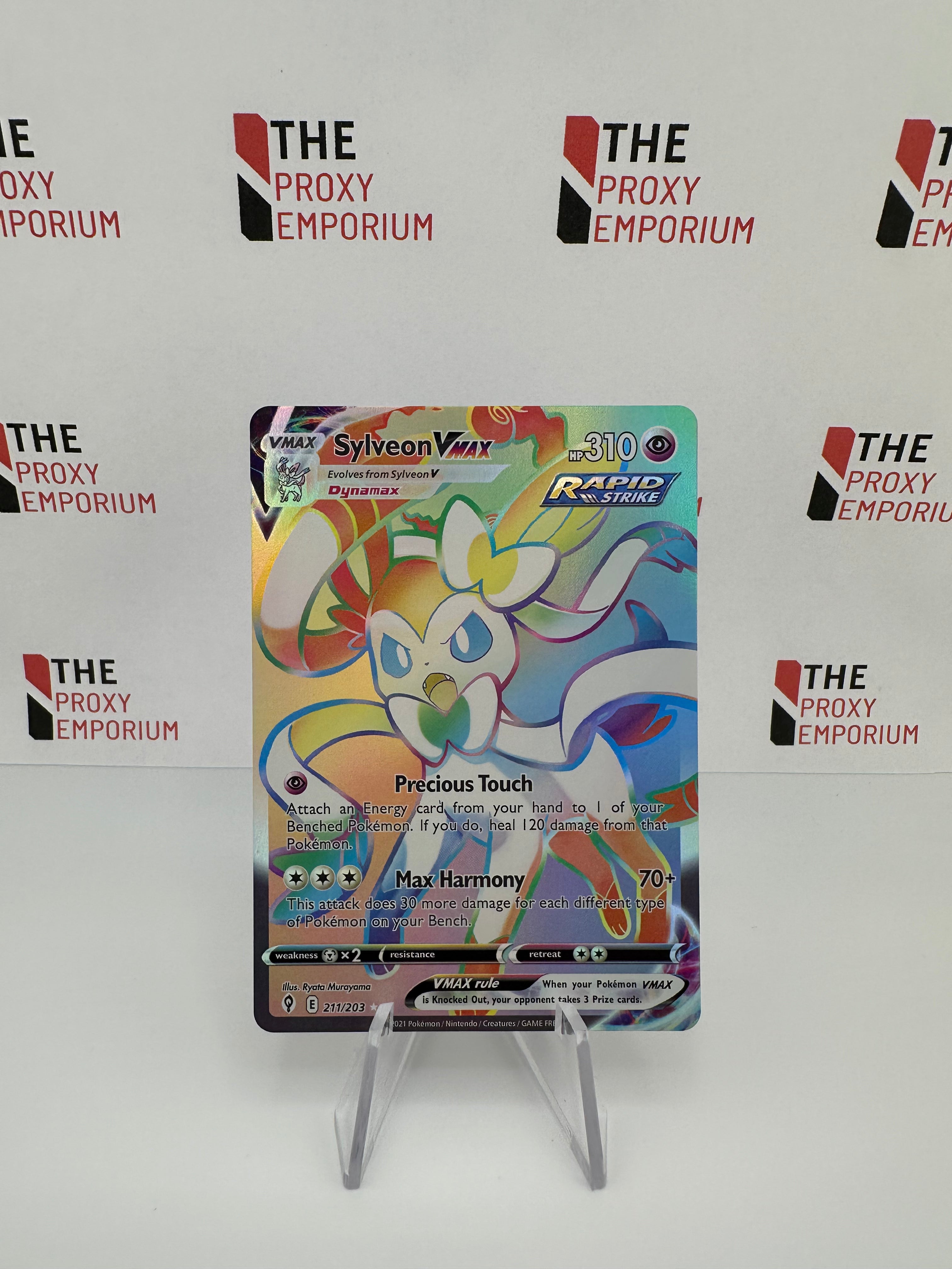 Sylveon Vmax 211203 Sword And Shield Evolving Skies Pokemon Proxy Card The Proxy Emporium 5879