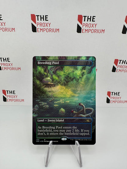 Breeding Pool (FOIL, Borderless) - Unfinity - Magic The Gathering Card