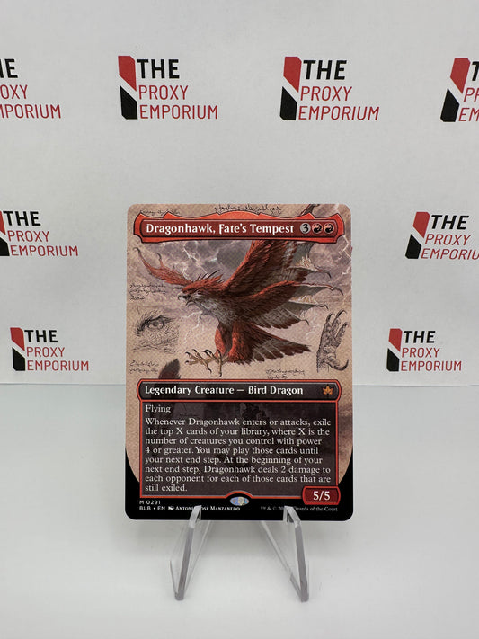 Dragonhawk, Fate's Tempest (Borderless) - Bloomburrow - Magic The Gathering Card