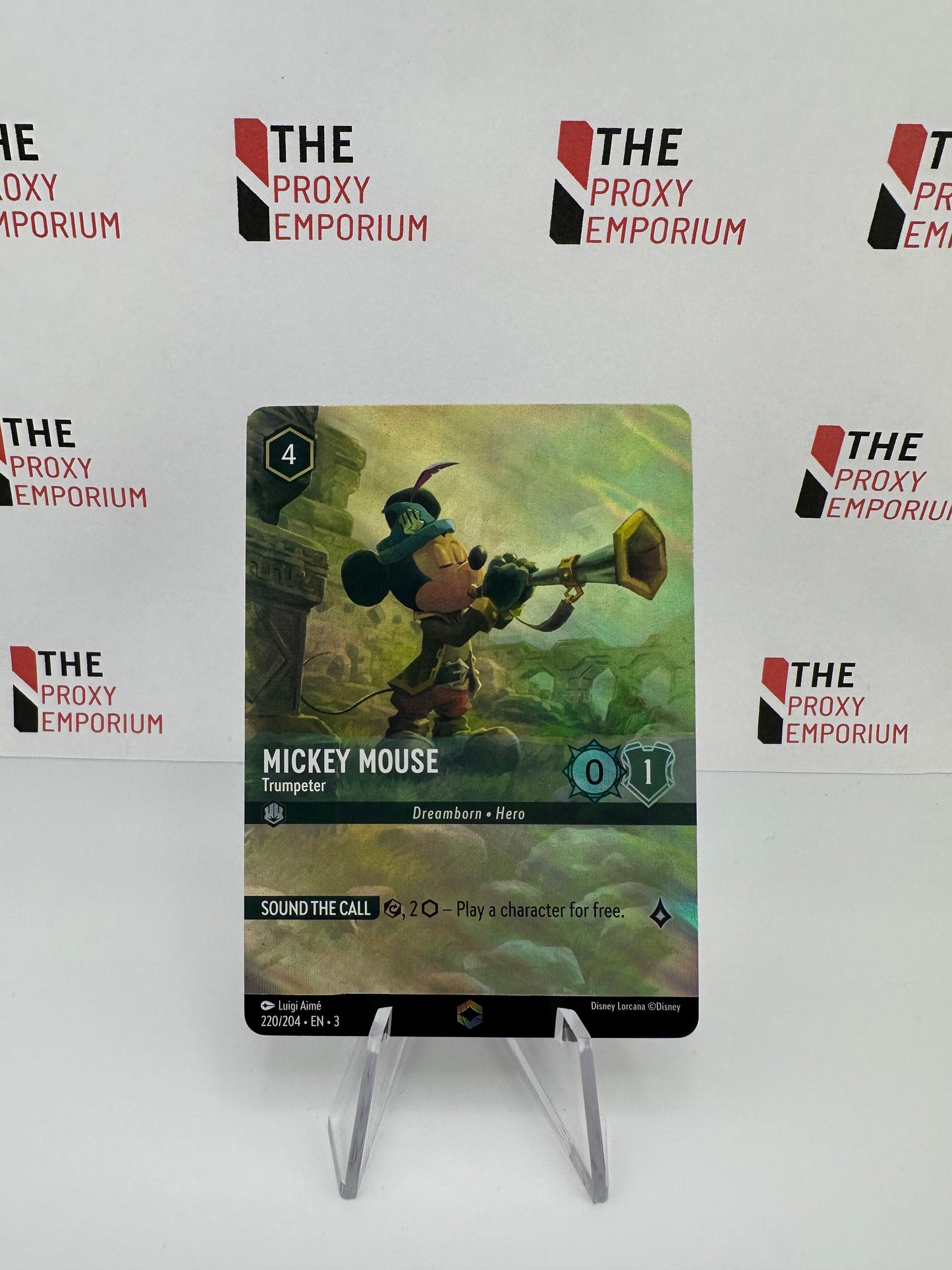 Mickey Mouse Trumpeter (FOIL, Enchanted) - Into The Inklands - Disney Lorcana Card