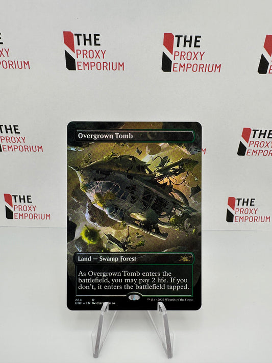 Overgrown Tomb (FOIL, Borderless) - Unfinity - Magic The Gathering Card