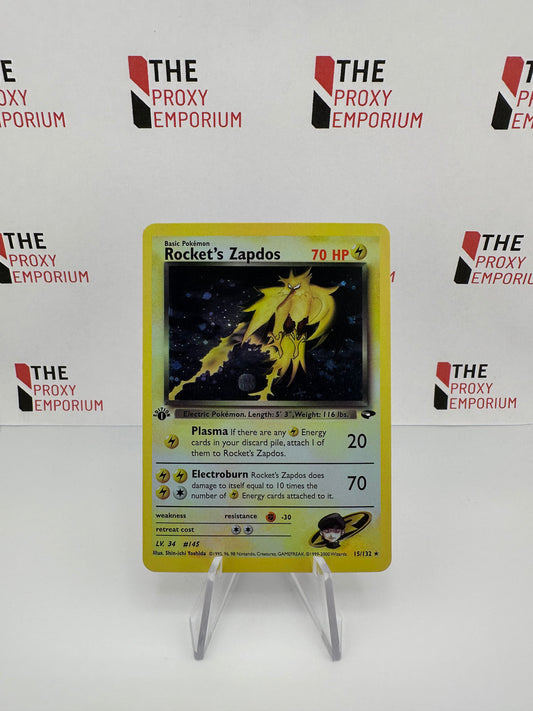 Rocket's Zapdos (HOLO, 1st Edition) - Gym Challenge - Pokemon Card