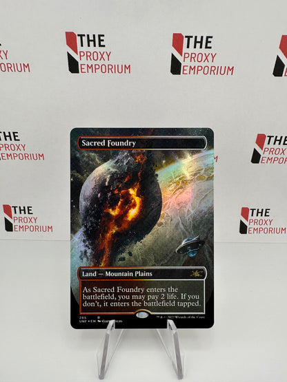 Sacred Foundry (FOIL, Borderless) - Unfinity - Magic The Gathering Card