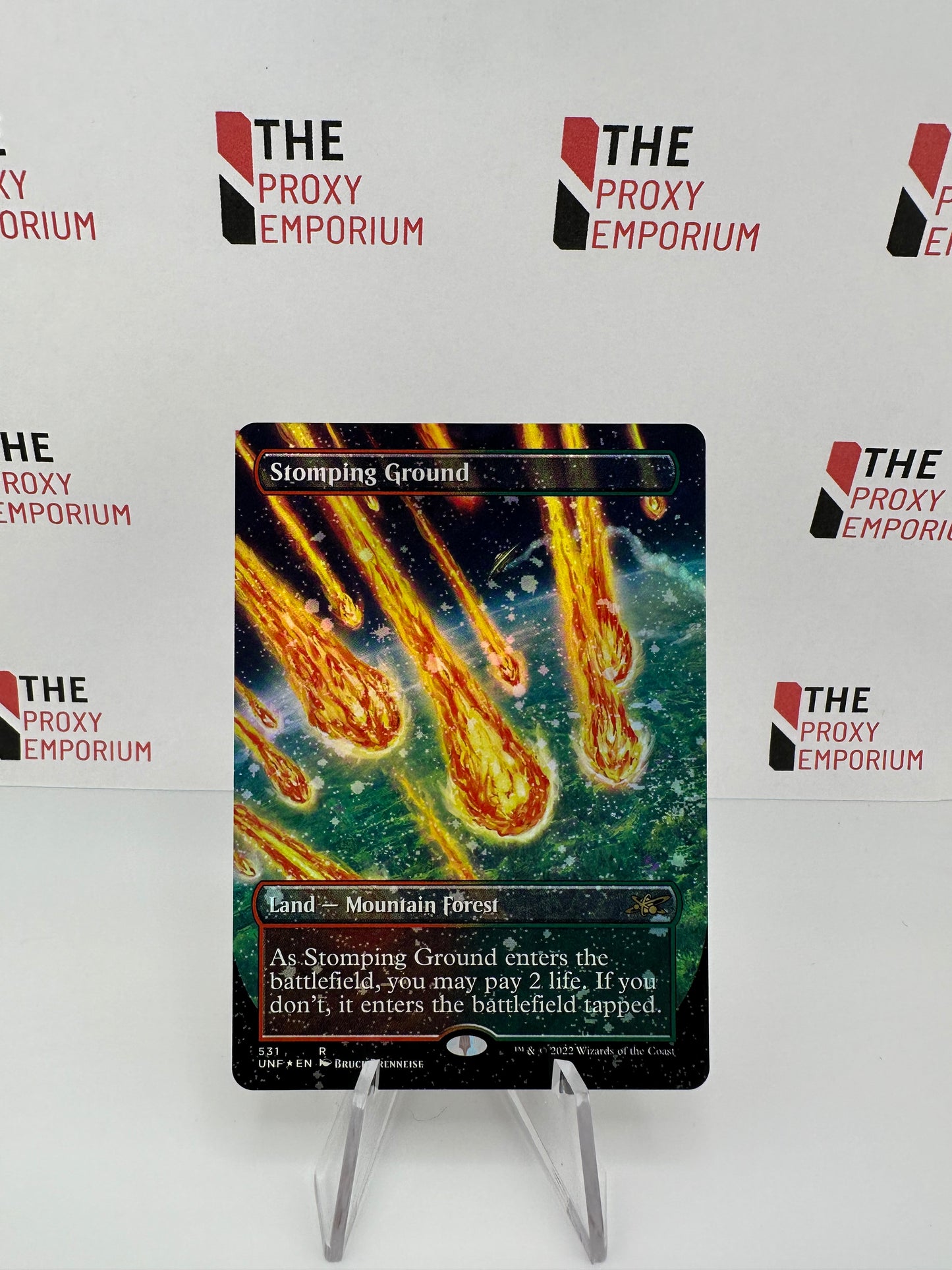 Stomping Ground (GALAXY FOIL, Borderless) - Unfinity - Magic The Gathering Card