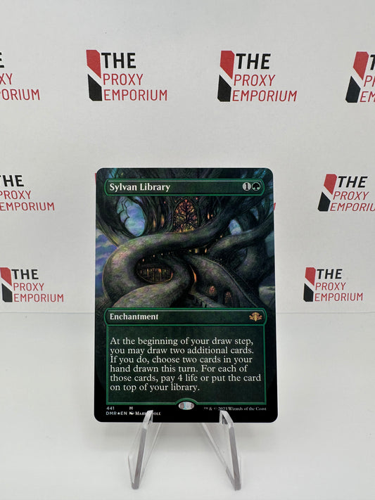 Sylvan Library (FOIL, Borderless) - Dominaria Remastered - Magic The Gathering Card