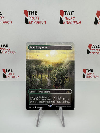 Temple Garden (Borderless) - Unfinity - Magic The Gathering Card