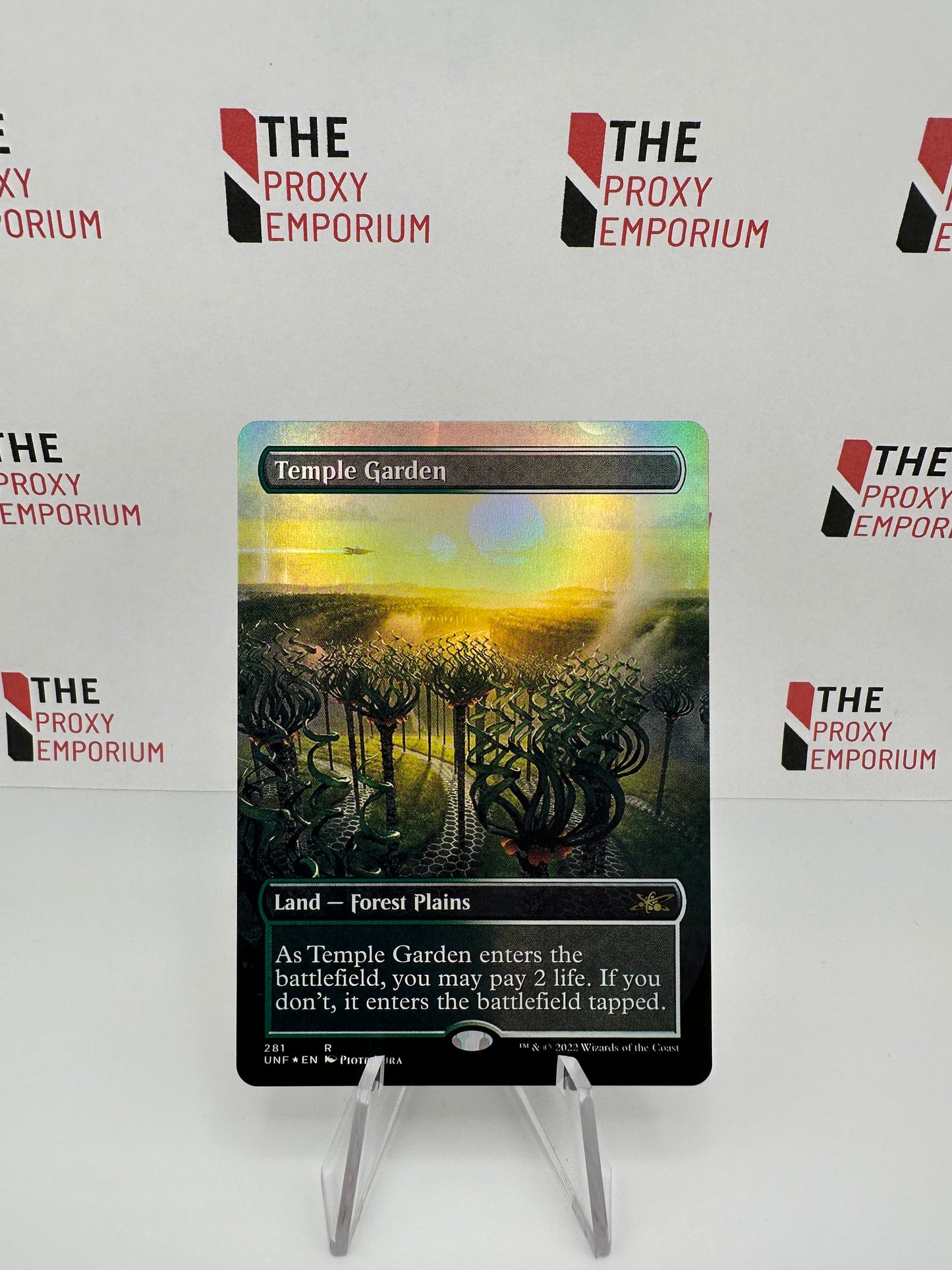 Temple Garden (FOIL, Borderless) - Unfinity - Magic The Gathering Card